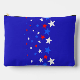 Modern Starry Pattern in Blue, Red and White Accessory Pouch
