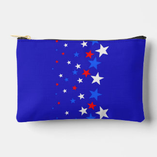 Modern Starry Pattern in Blue, Red and White Accessory Pouch