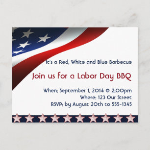 Modern Stars and Stripes Flag Labor Day Postcard