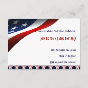 Modern Stars and Stripes Forever Flag Labor Day Invitation