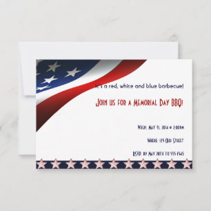 Modern Stars and Stripes Forever Flag Memorial Day Invitation
