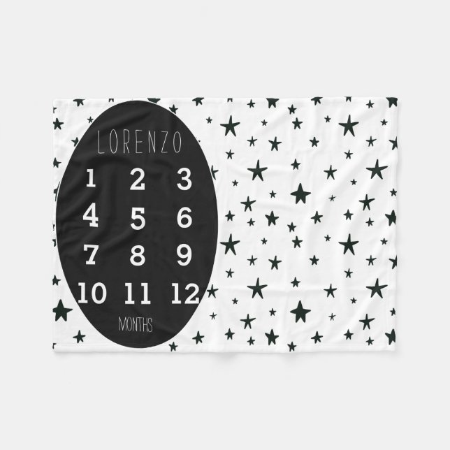 Modern Stars Baby Milestone Blanket (Front (Horizontal))