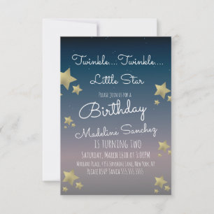 Modern Stars Birthday Party Ombre Sky Invitation