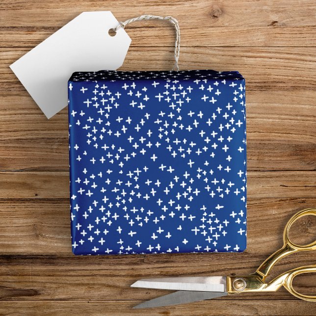 Modern Stars Colorful Blue Wrapping Paper (Creator Uploaded)