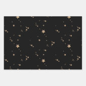 Modern Stars | Minimalist Gray Black Slate Holiday Wrapping Paper Sheets (Front)