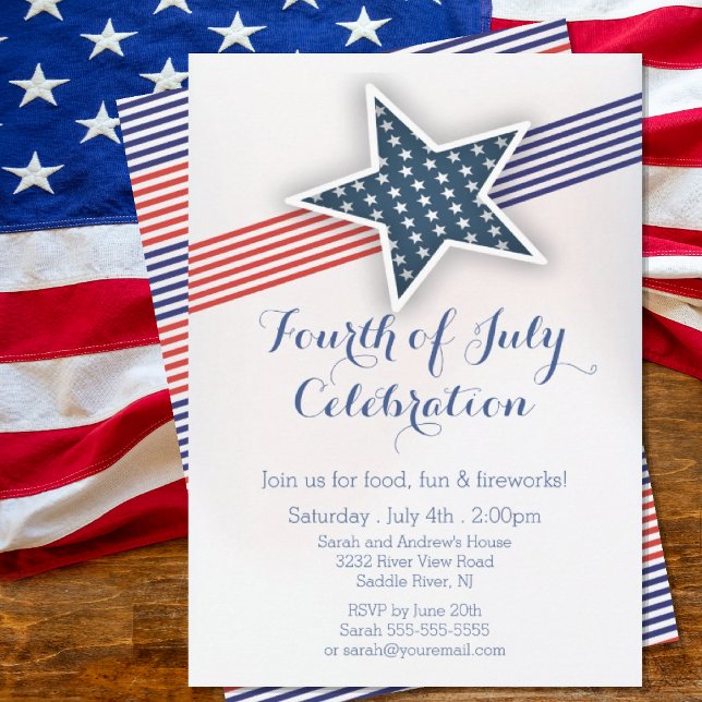 Modern Stars & Stripes 4th of July Invitation (Creator Uploaded)