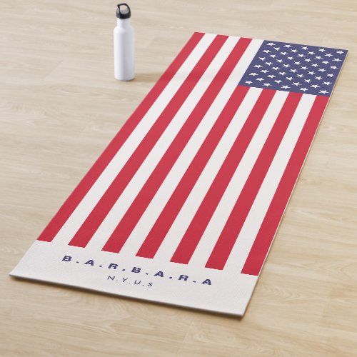 Modern Stars Stripes American Flag 4th of July Yoga Mat