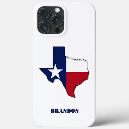 Modern State Outline Texas Flag iPhone 13 Pro Max Case