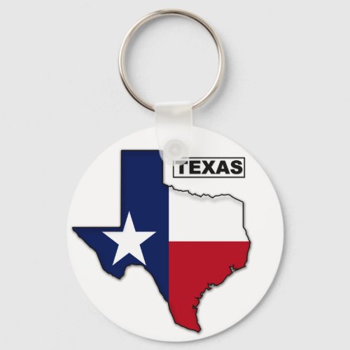 Modern State Outline Texas Flag Keychain