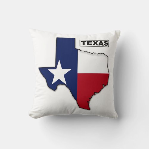 Modern State Outline Texas Flag Throw Pillow