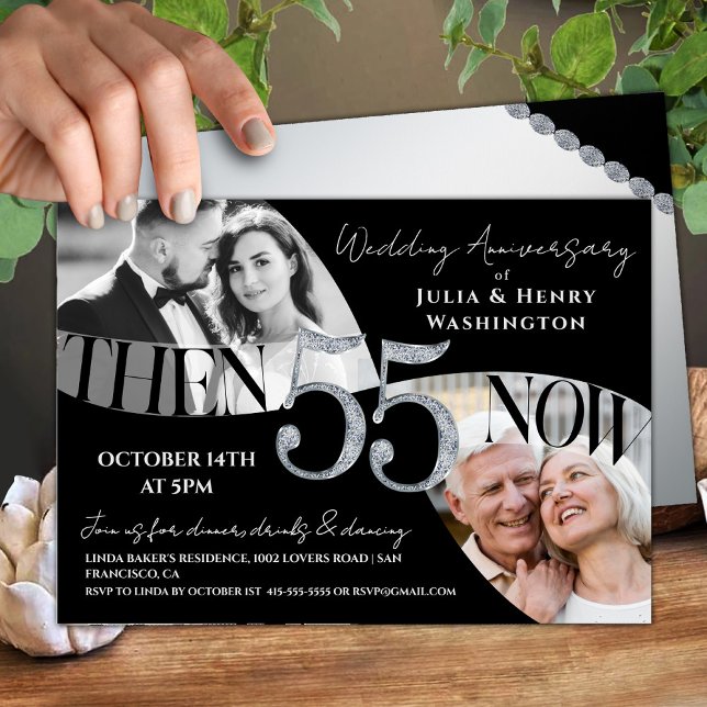 Modern Statement 55th Wedding Anniversary Invitation (Creator Uploaded)