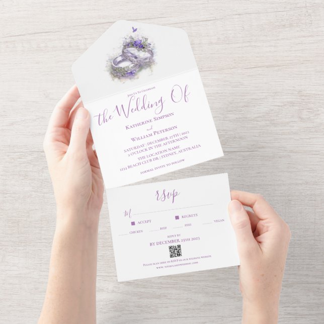 Modern Statement  All In One Invitation (Tearaway)
