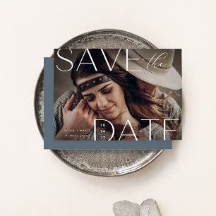 Modern Statement Horizontal Photo Save The Date