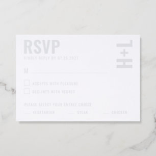 Modern Statement Typography Wedding Letterpress RSVP Cards