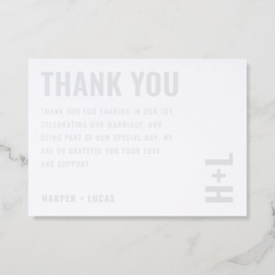 Modern Statement Typography Wedding Thank You Letterpress Invitation