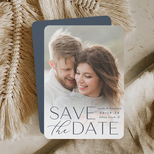 Modern Statement | Vertical Photo Save The Date (Creator Uploaded)