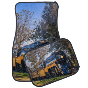 Modern Steam Train Engine Locomotive Railroad Car Floor Mat