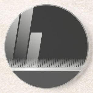 Modern Steel Black and Silver Industrial Coaster