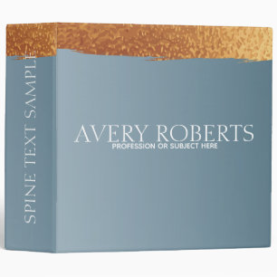 Modern steel Blue Golden stripe 3 Ring Binder