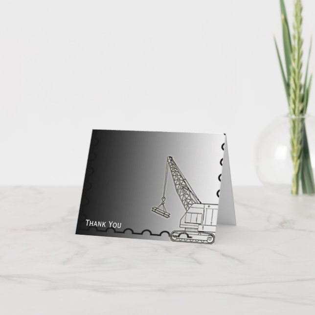 Modern Steel Construction Letterpress Thank You Card (Front)