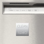 Modern Steel Gray Clean or Dirty Dishwasher Magnet<br><div class="desc">Remove any doubts about the state of the dishes with this handy dishwasher magnet in gray and white with modern typography. Great for matching with a stainless steel dishwasher.</div>