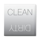 Modern Steel Gray Clean or Dirty Dishwasher Magnet
