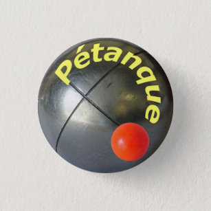 Modern steel petanque ball design button