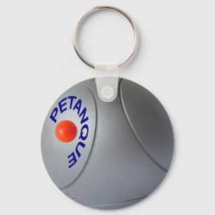 Modern steel petanque ball design keychain