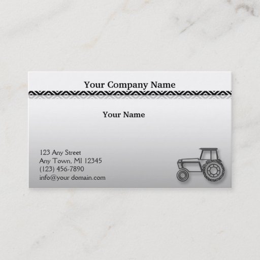 Customizable Modern Steel Tractor on Grey Gradient Illustration Business Card Template