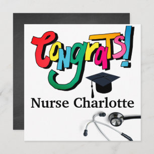 Modern Stethoscope  Nurse Graduation Card
