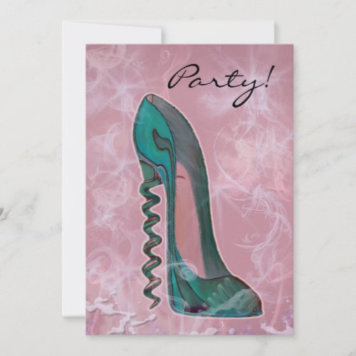 Modern Stiletto Shoe Art Invitation