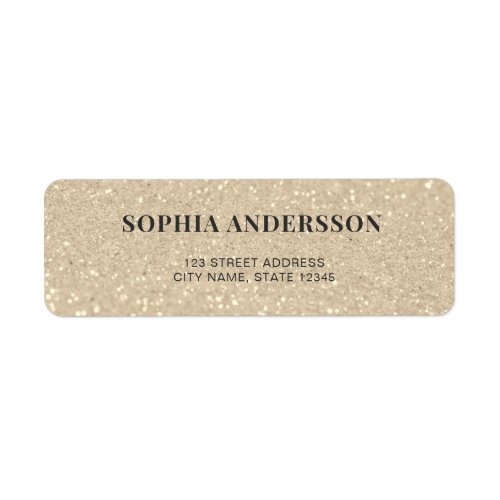 Modern Stilish Gold Glitter Address Label