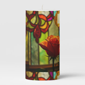 Modern still life pillar candle