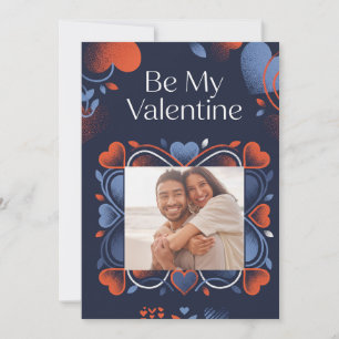 Modern Stippled Hearts Valentine's Day Holiday Card
