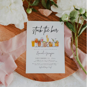 Modern Stock The Bar Couples Shower Invitation