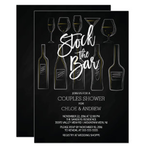stock the bar invitations zazzle