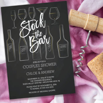 Modern Stock The Bar Couples Shower Invite by invitationstop at Zazzle