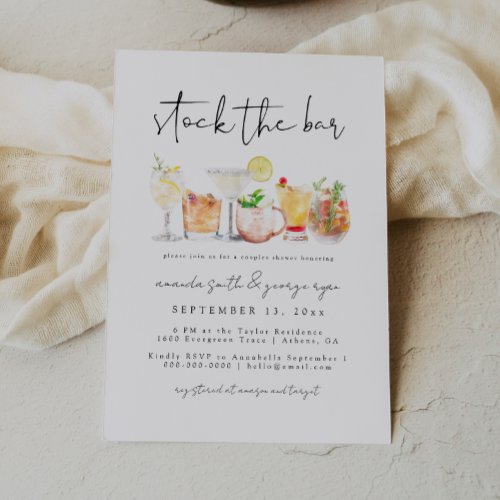 Modern Stock The Bar Shower Invitation Template