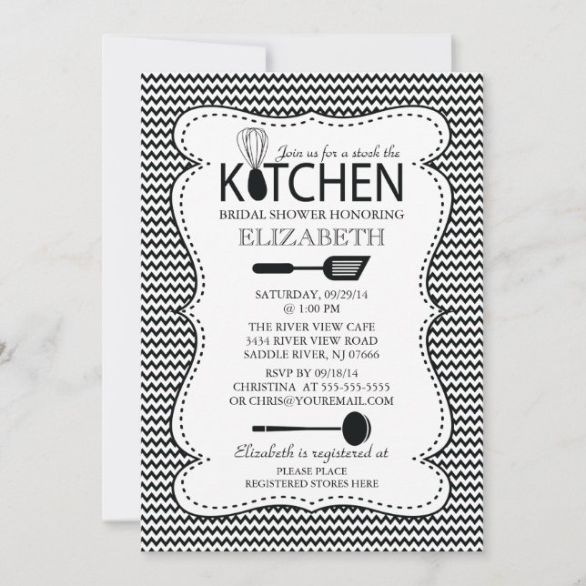 Modern Stock the Kitchen Bridal Shower Invitation (Front)