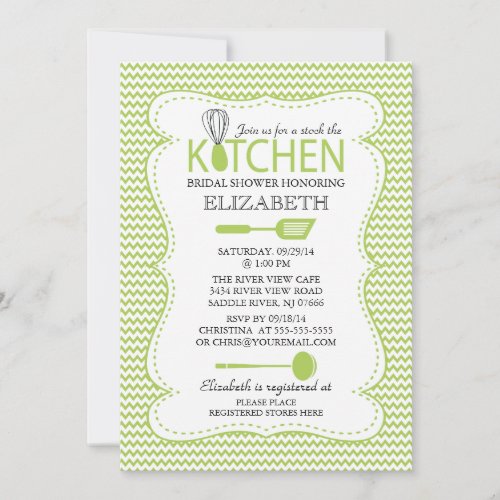 Modern Stock the Kitchen Bridal Shower Invitation 5" X 7" Invitation Card