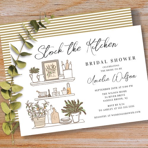 Modern Stock the Kitchen Bridal Shower Invitation