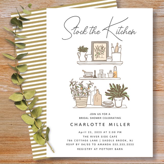 Modern Stock the Kitchen Bridal Shower Invitation (Creator Uploaded)