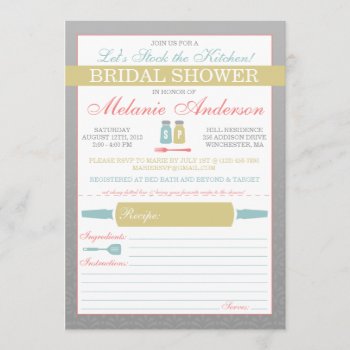 Modern Stock The Kitchen Bridal Shower Invites by oddlotpaperie at Zazzle