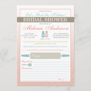 Modern Stock the Kitchen Bridal Shower Invites