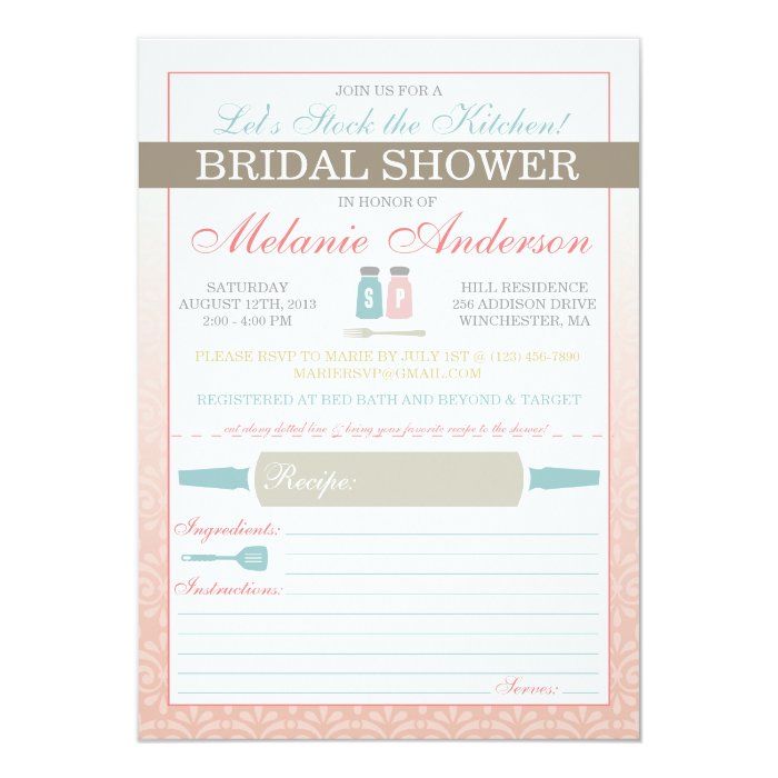 Stock The Kitchen Bridal Shower Invitations 8