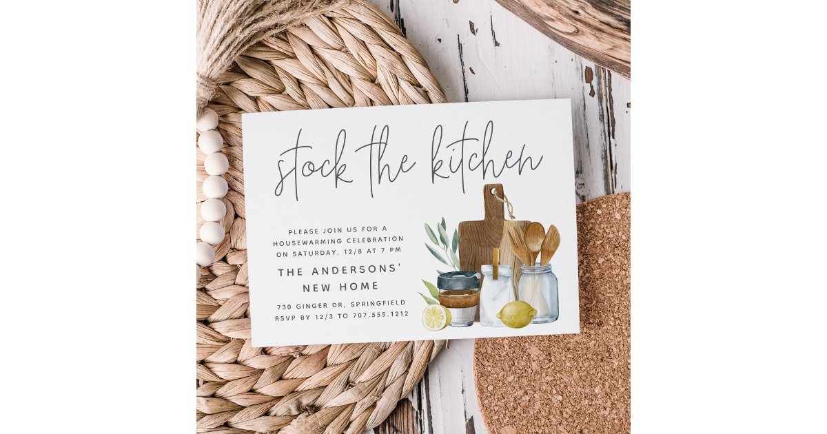 Modern Stock The Kitchen Housewarming Party Invitation | Zazzle