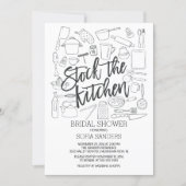 Modern Stock the Kitchen Tools Bridal Shower Invitation (Front)