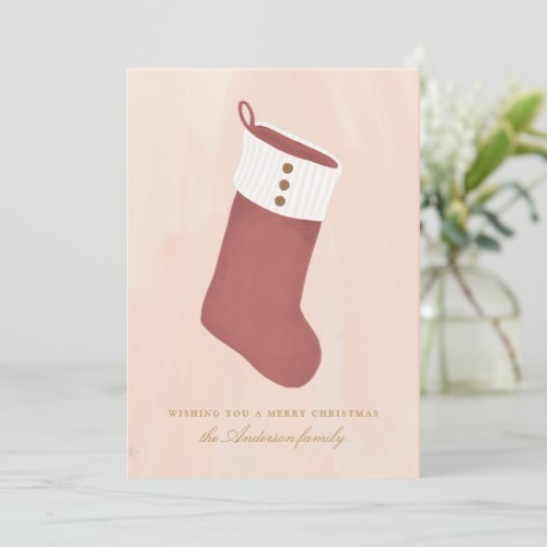 Modern Stocking Christmas Holiday Card