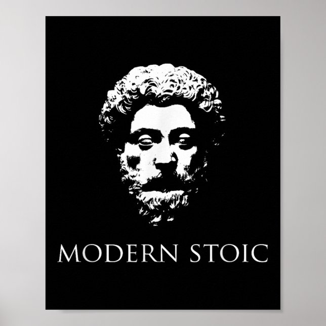 Modern Stoic With Marcus The Emperor Aurelius Head Poster (Front)