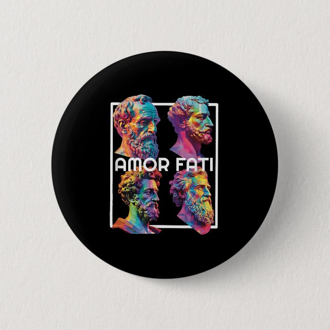 Modern Stoicism Philosophy Ancient Greek Stoic Ico Button (Front)
